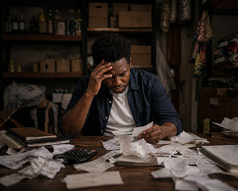 Stressed business owner